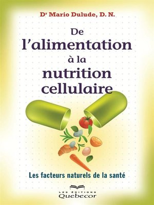cover image of De l'alimentation à la nutrition cellulaire